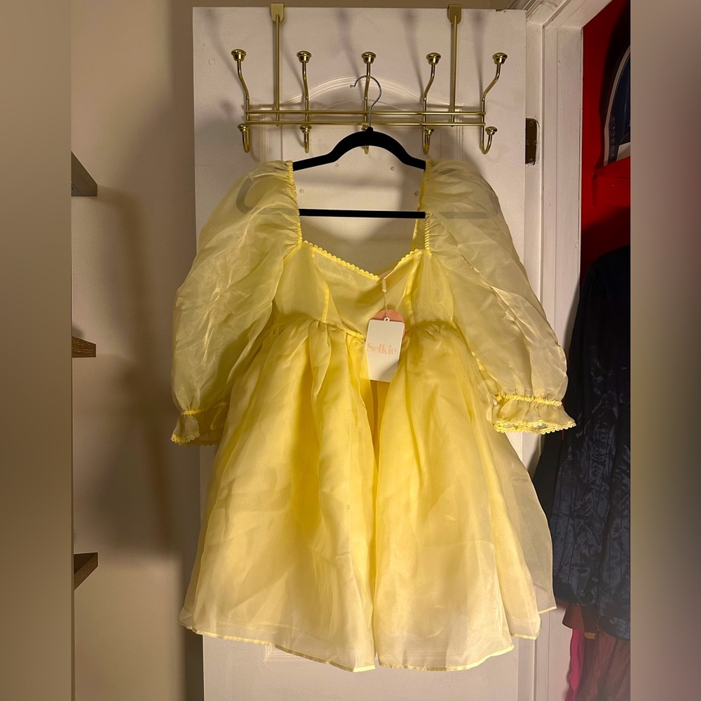 NWT Selkie Banana Mini Puff Dress